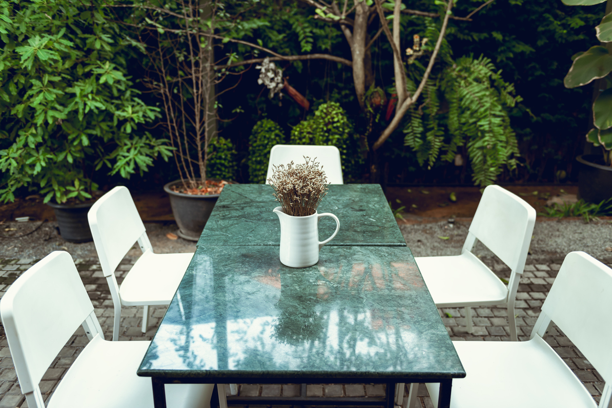 granite slab outdoor table